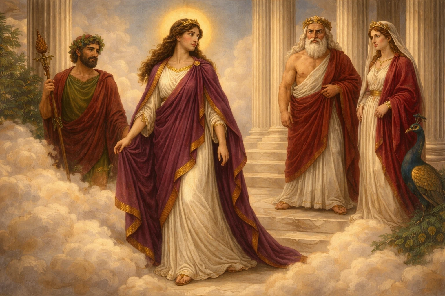 Sémélé devenue Thyoné après son apothéose, pleinement reconnue comme déesse, en dépit des réticences de Héra.